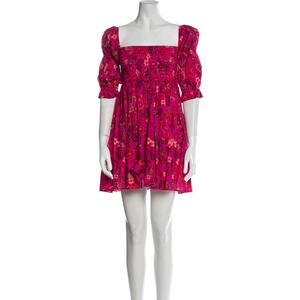 Misa Los Angeles Pinnk Floral Print Three Quarter Sleeve Mini Dress Size M
